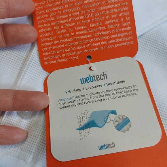 Elevate Sport Men's White Stripped 3 Buttons Short Sleeve Polo Shirt Size S - Picture 4 of 9